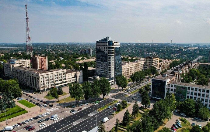 Середмістя Запоріжжя з висоти