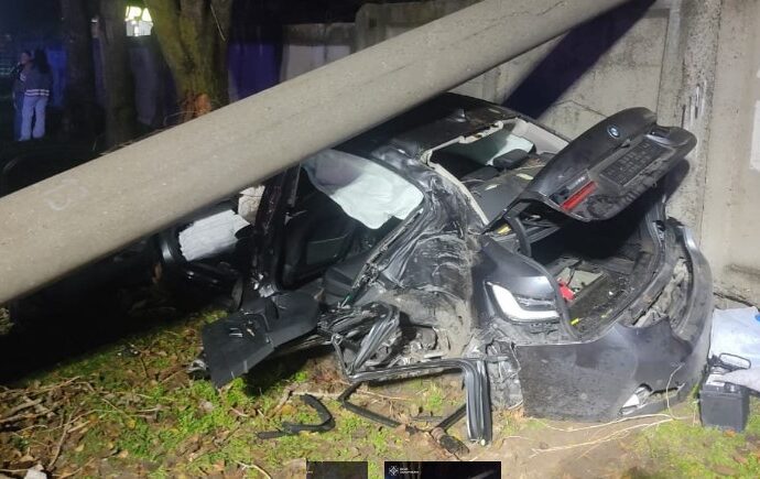 ДТП у Запоріжжі, BMW врізалася в електроопору, двоє загиблих