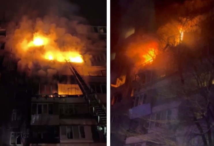 Росіяни атакували Запоріжжя «шахедом»: Потужна пожежа в 9-поверхівці 1 obstrel1612