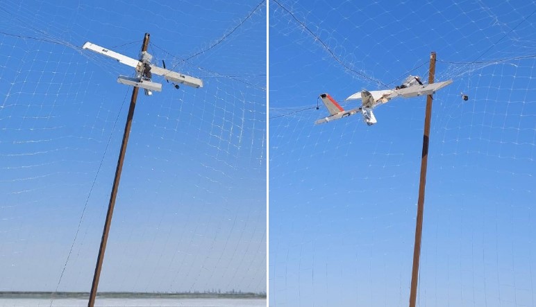 На Запоріжжі дрон РФ «Молнія» застряг в антидроновій сітці: область вже має понад 100 км захисних тунелів 1 dron molnia