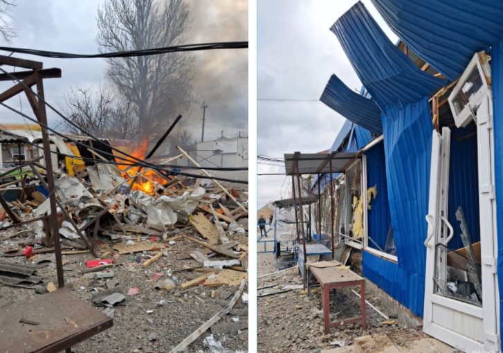 Масований обстріл Запорізької області: Росіяни атакували ринок у Біленькому КАБами 1 obstrel belenkoe